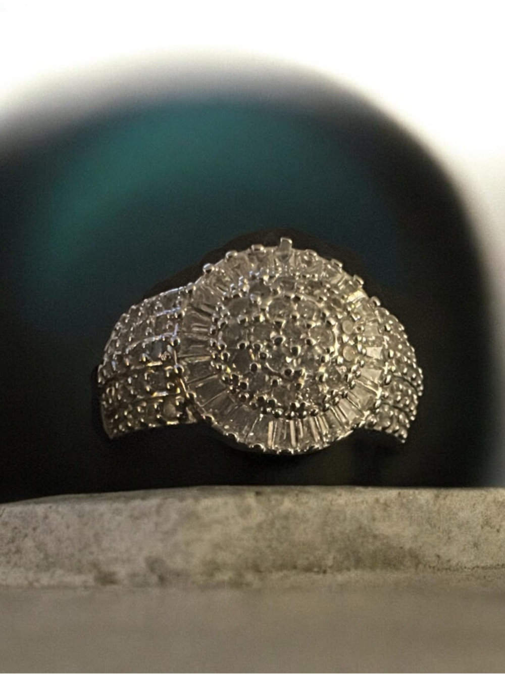 Silver-Tone Crystal Pavé Cluster Ring - Women's Fashion Jewelry